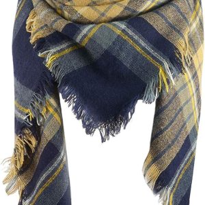 American Trends Womens Fall Winter Scarf Plaid Tassel Soft Warm Blanket Scarves Womens Shawl Wraps
