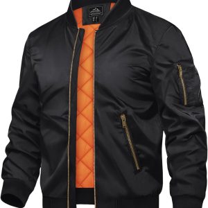 TACVASEN Men's Jackets-Bomber Jacket Fall Winter Warm Windbreaker Full Zip Casual Padded Coats
