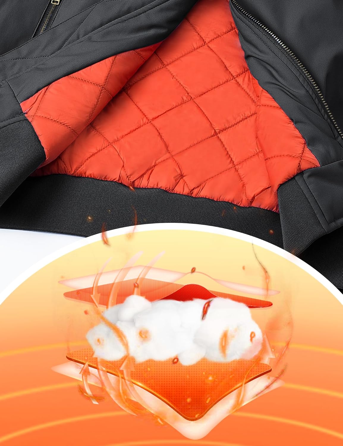 TACVASEN Men's Jackets-Bomber Jacket Fall Winter Warm Windbreaker Full Zip Casual Padded Coats - Image 4