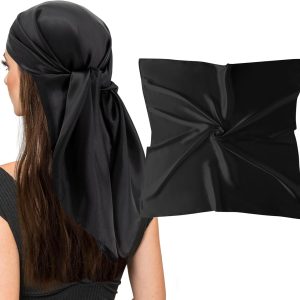 vimate 35" Square Silk Like Head Scarf - Women's Fashion Silk Feeling Scarf for Hair Wrapping and Sleeping at Night.
