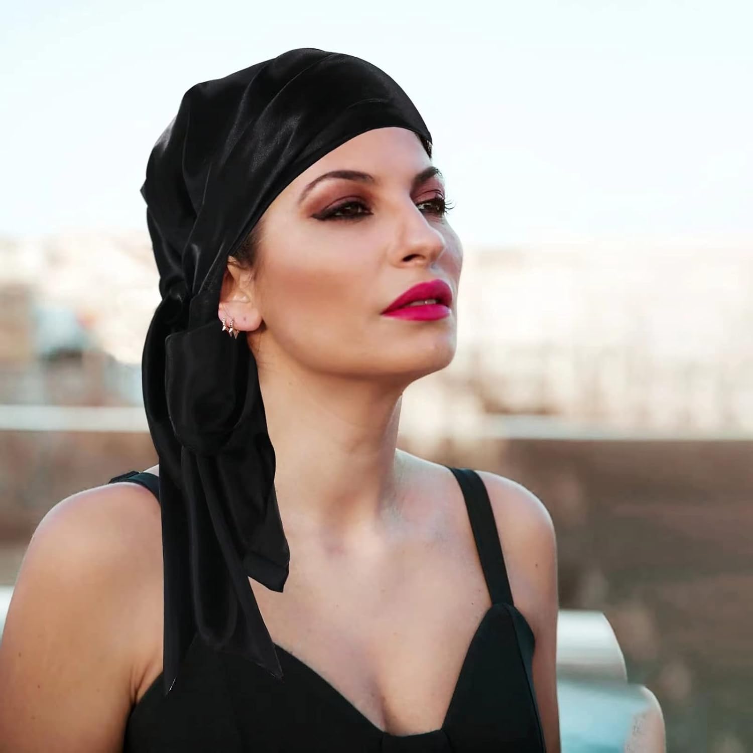 vimate 35" Square Silk Like Head Scarf - Women's Fashion Silk Feeling Scarf for Hair Wrapping and Sleeping at Night. - Image 6