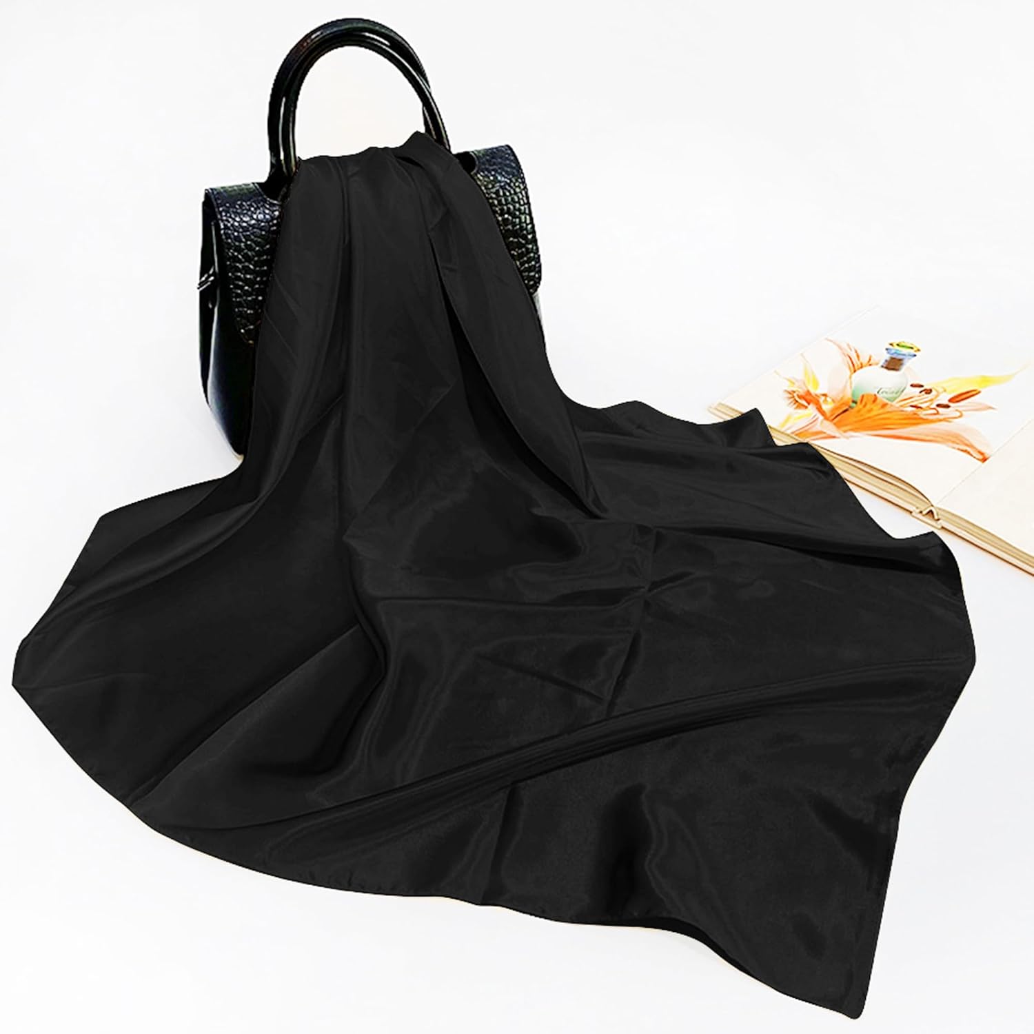 vimate 35" Square Silk Like Head Scarf - Women's Fashion Silk Feeling Scarf for Hair Wrapping and Sleeping at Night. - Image 8